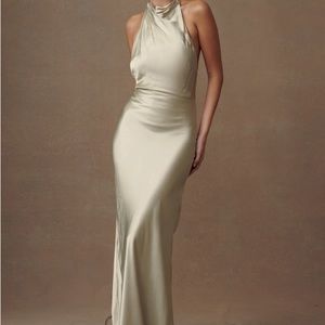 Meshki Esther Satin Cowl Maxi Dress (Sage)